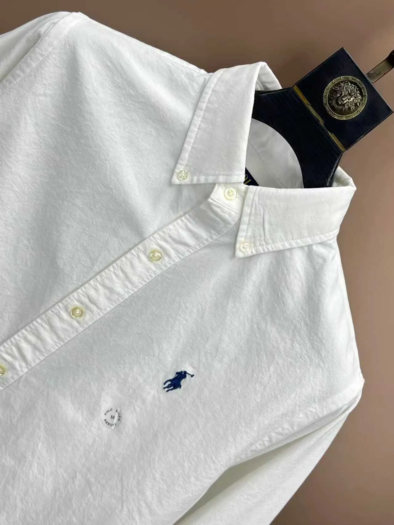 P360 Polo 25ss new solid color logo embroidered buttoned long-sleeved shirt men's high version code number: XS.S.M.L.XL.